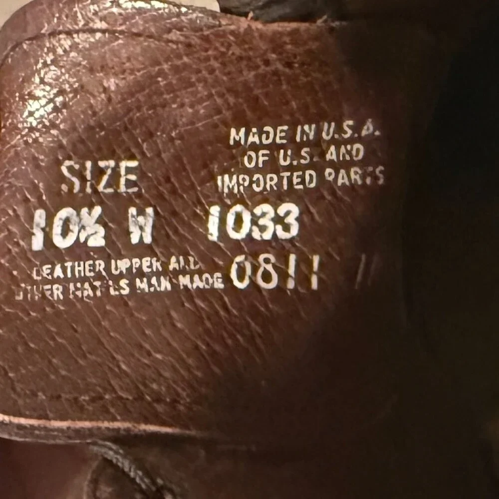 HS Trask Mens 10.5 W 2-Tone Brown Bison Leather Oxford Vibram Lug Sole 1033